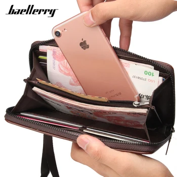 

Fashion New Clutch Mens Long Wallets Busness Casual Youth Multi Functional Credit Card Holder Hand Strap Zipper Mobile Phone Bag