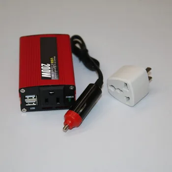 

2018 new Polarlander Red Car DC 12V to AC 220V with USB Modified Sine Wave Power Inverter 50Hz 200Whot sale
