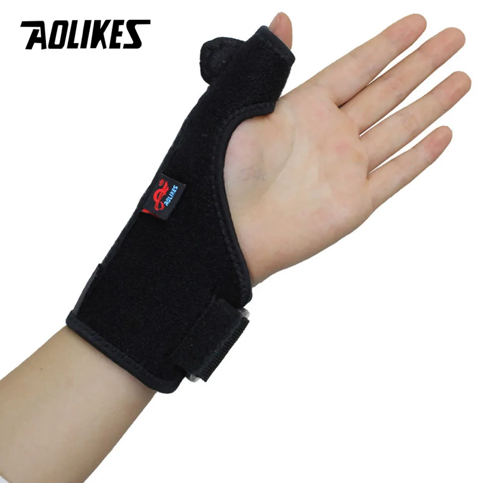 

AOLIKES 1PCS Wrist Thumbs Guards Protector With Plate Supporting Sport Sprain Injury Recovery Hand Support Wrap Strap Band