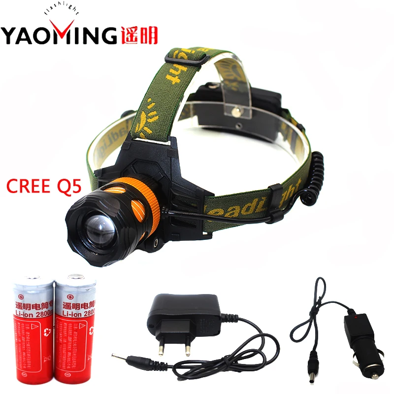 

CREE Q5 2300LM Led Headlamp Headlight 4 Modes LED Flashlight Rechargeable Bicycle Bike Head Lamp Light Searchlight 18650 lantern
