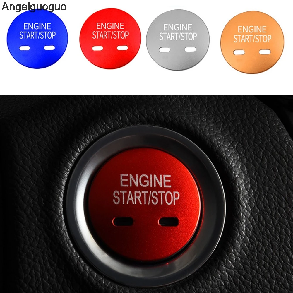 Angelguoguo Car start stop engine button knob cover engine start button