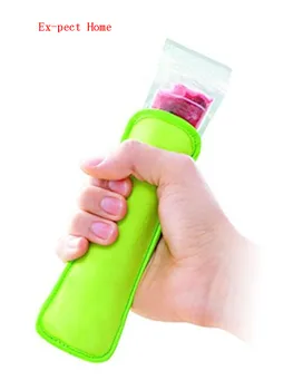 

100pcs/lot Popsicle Holders Pop Ice Sleeves Freezer Pop Holders Ice Lolly, Ice Block 8x16cm 10 color