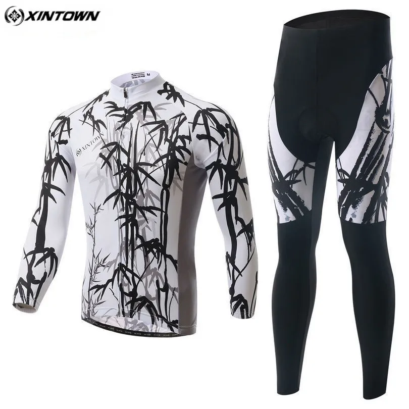 

XINTOWN Men Cycling Clothing Long Sleeve Cycling Jersey Bike Breathable Winter Maillot Roupa Ciclismo Riding Sportswear CC0323