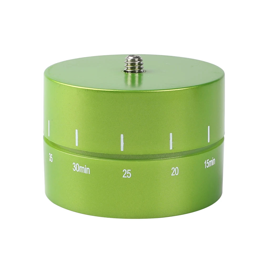 Kaliou 60min Time Lapse 360 degree Rotating Automatic Timer Tripod Head Photography Delay Tilt Head for GoPro 7 6 5 4 3 2 Green