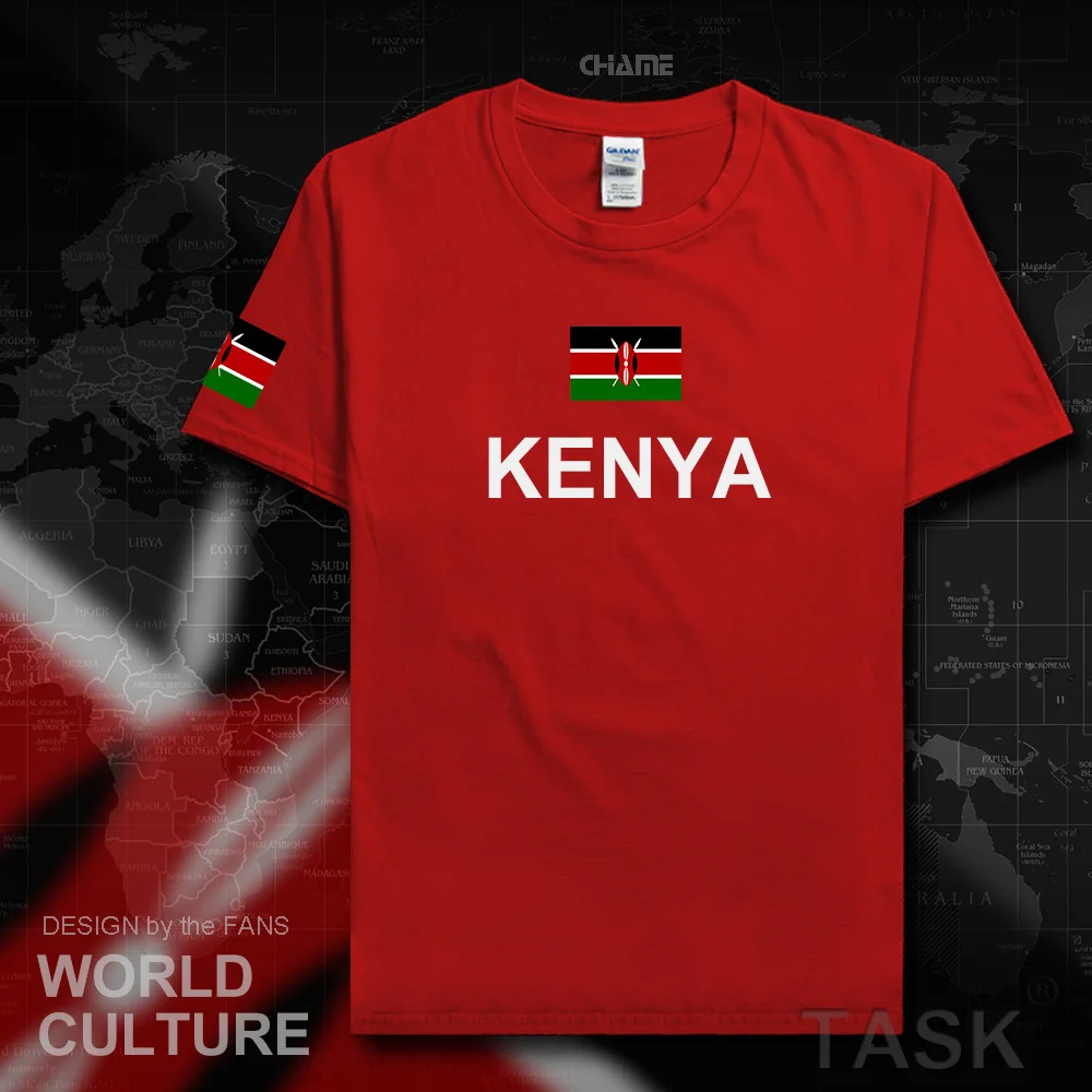 Kenyan/футболка для мужчин мода 2017 Джерси национальная команда 100% хлопок футболка