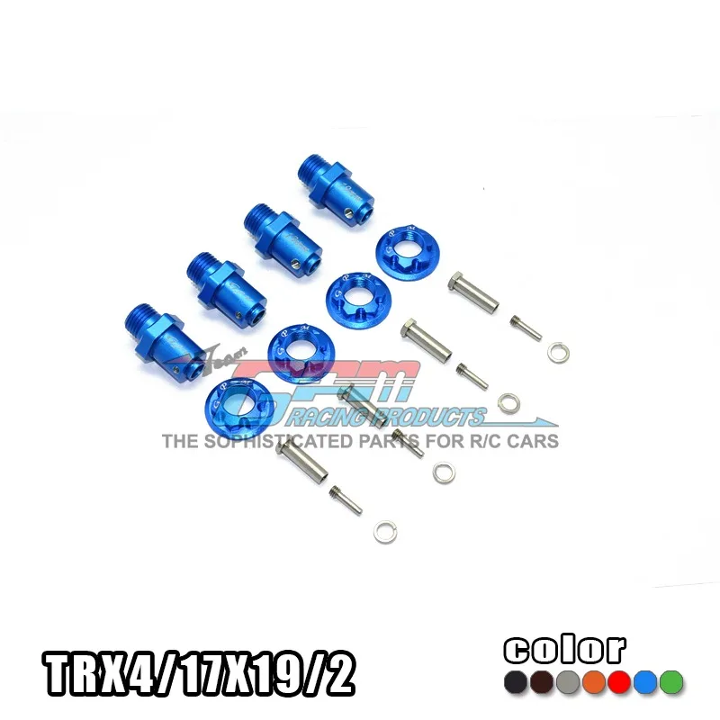 

TRAXXAS TRX-4 TRX4 82056-4 Alloy adapters front/rear all can use hex 17mmsix angle /19mm long - set TRX4/17X19/2