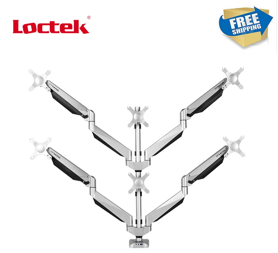 

Free Shipping D7S Full Motion Six Arm LCD LED TV Mount 10"-24" Monitor Holder Gas Spring Arm Bracket with USB & Audio Ports