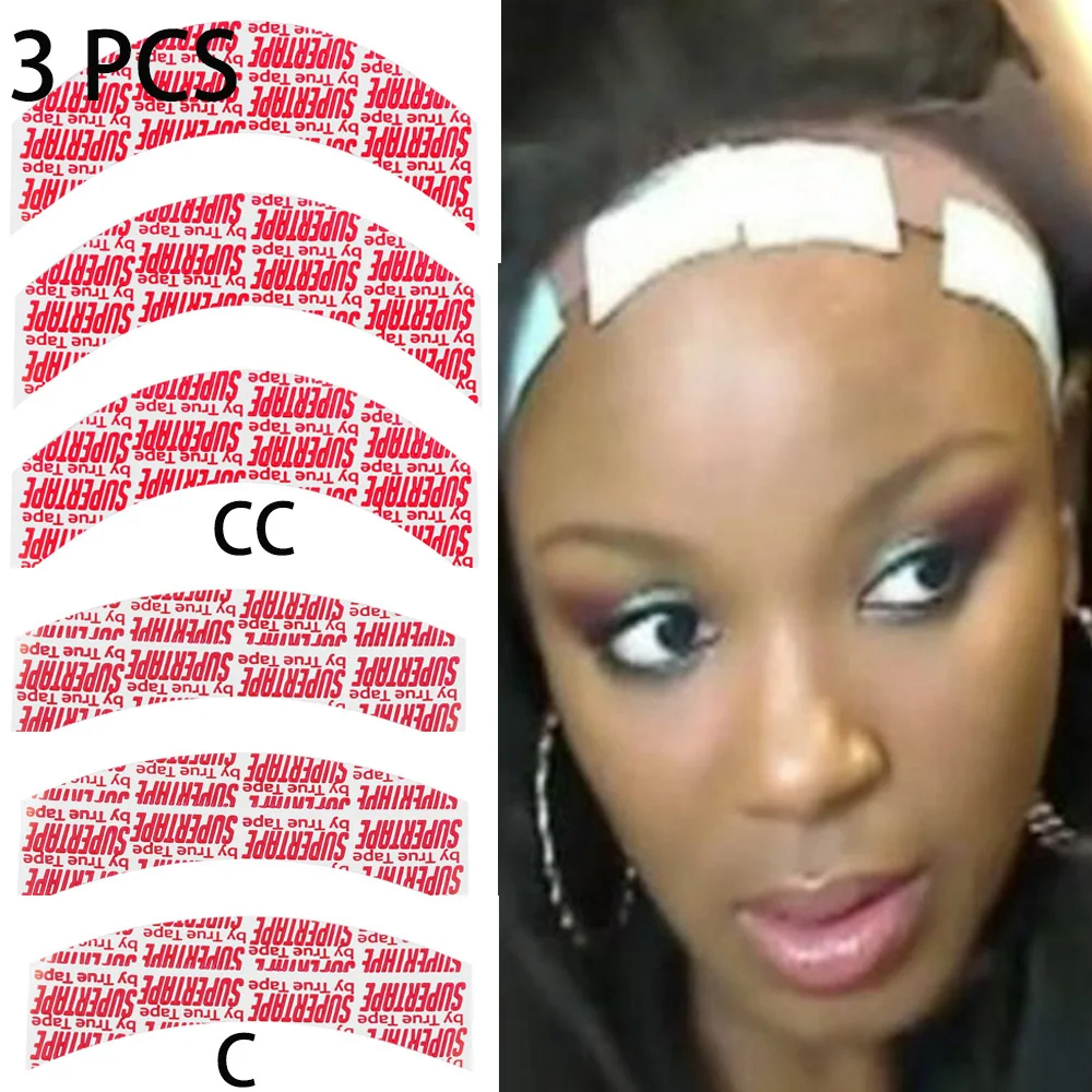 

3 Pcs Lace Wig Double-sided Adhesive Film Super Sticky Tape Seamless for Lace Wig Toupee Replacement Hair Extension Tool