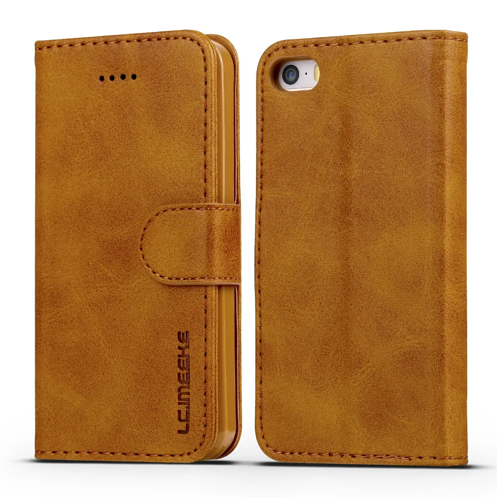 Luxury Fashion Flip Genuine Leather Case for Apple iphone 5s 5 SE Phone