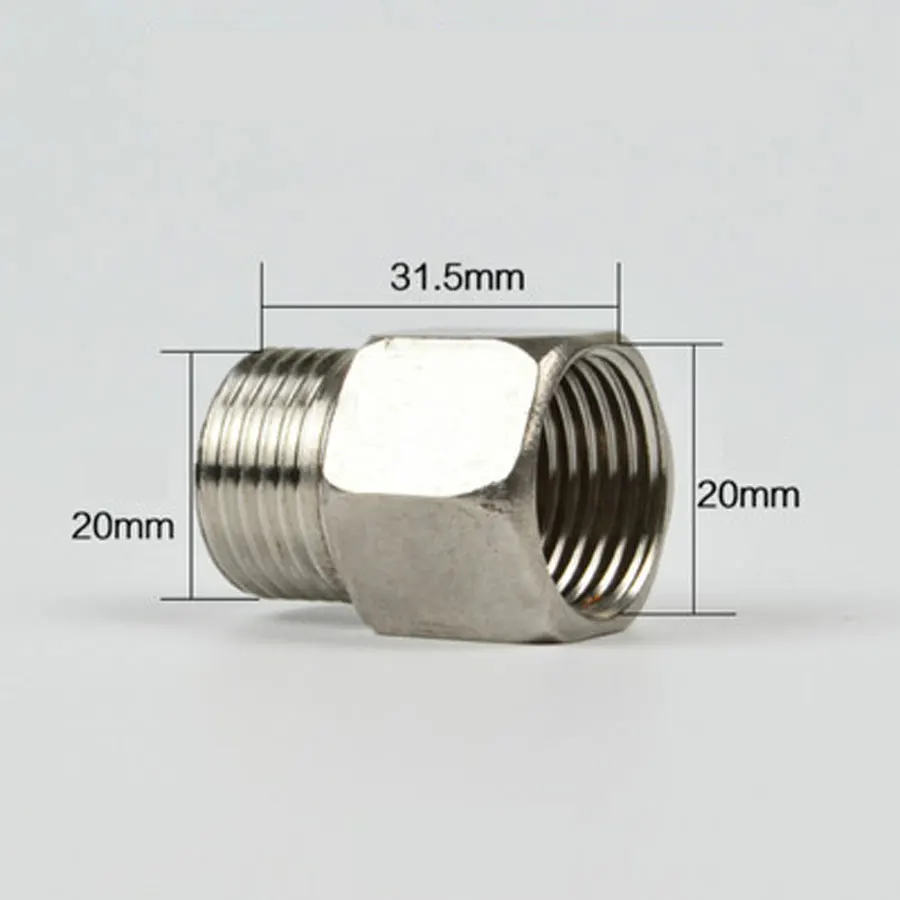 

1/2" BSP Male x Female Coupling 201 Stainless Steel Pipe Fitting Connector Joint Adapter Length 31.5mm