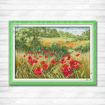 

Beautiful Flowers scenery patterns counted print on canvas DMC 14CT 11CT DIY Cross Stitch chinese Embroider kits Needlework Sets