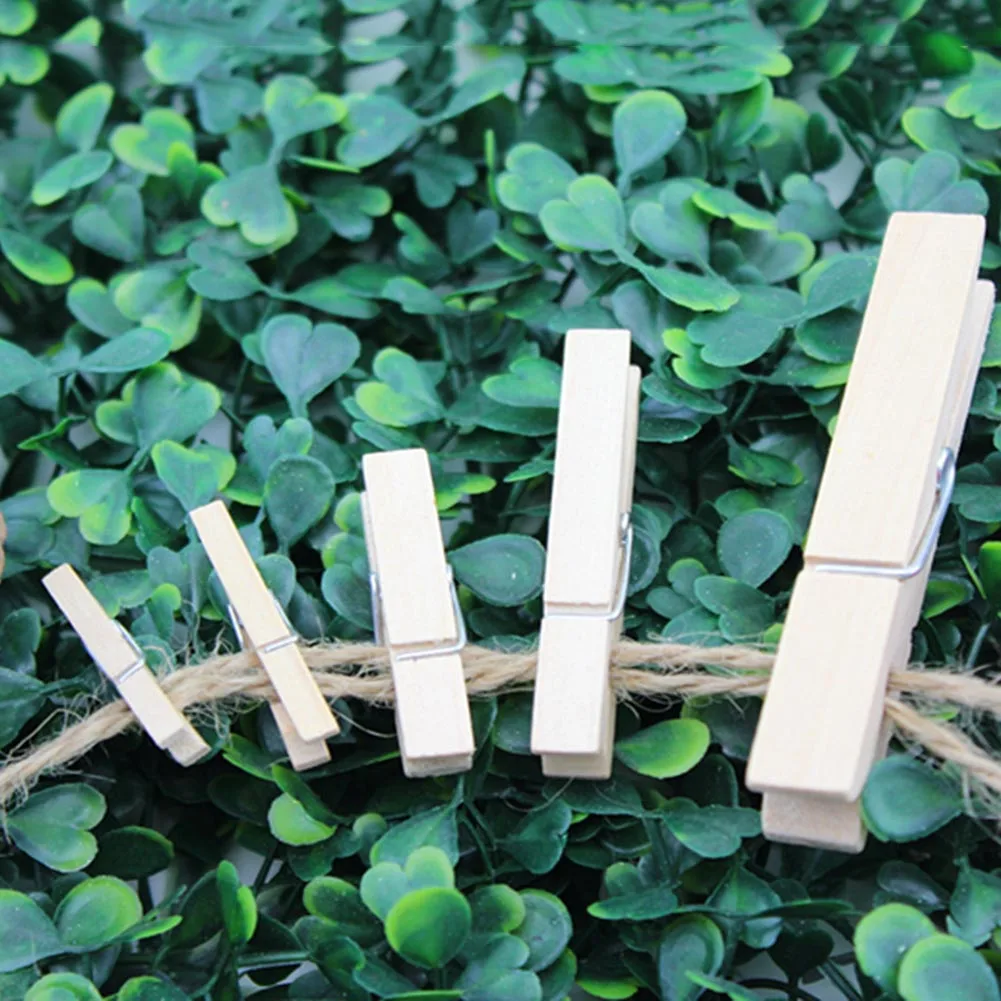 100pcs Wholesale Mini Natural Wooden Clips For Photo Clips Clothespin