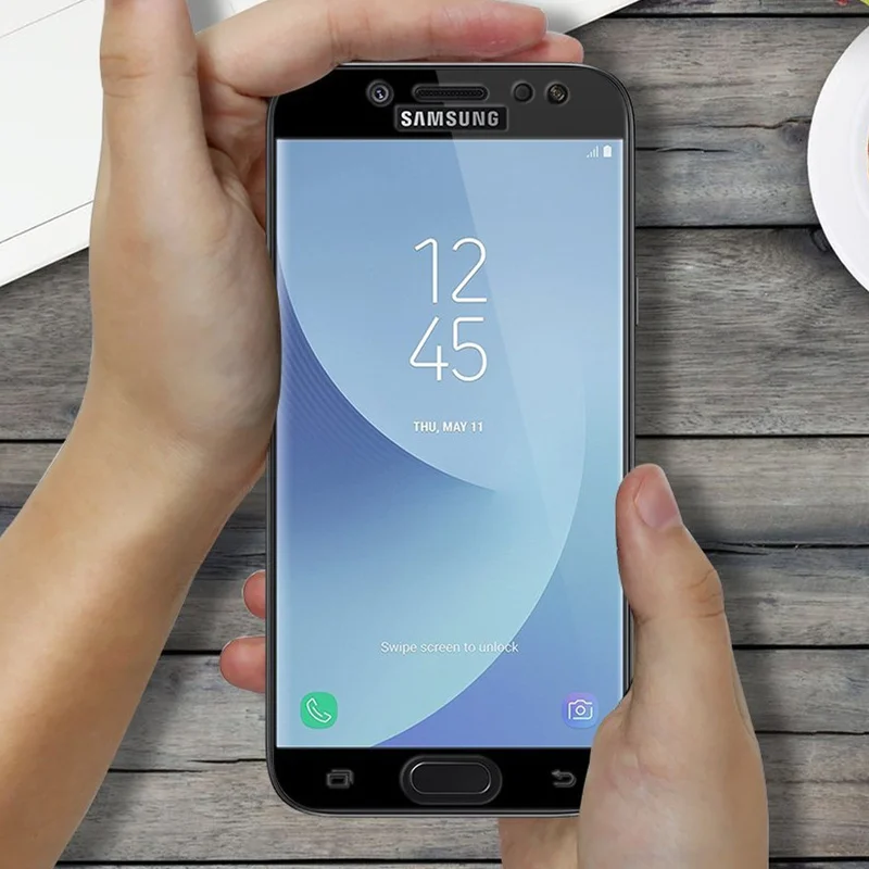 Полное закаленное стекло для Samsung Galaxy A5 A6 A8 Plus 2018 J3 J5 J7 2017 2016 чехол J4 J6 J8 защита
