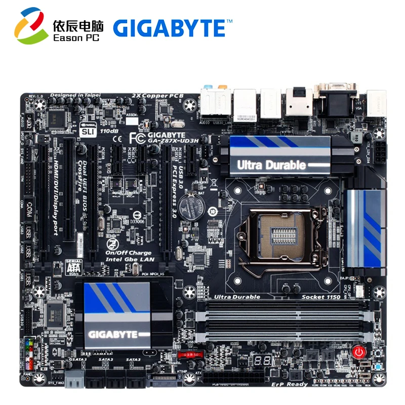 GIGABYTE GA-Z87X-UD3H рабочего Материнская плата LGA1150 i3 i5 i7 DDR3 USB3.0 блок питания ATX