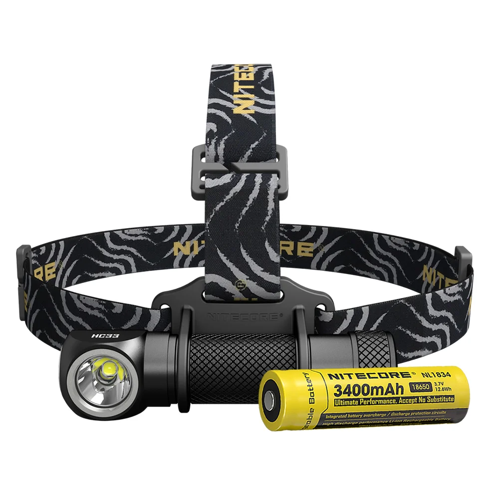 NITECORE HC33+ 18650 перезаряжаемый аккумулятор 1800LMs светодиодный налобный фонарь водонепроницаемый светильник-вспышка уличный походный светильник - Испускаемый цвет: 3400mAh  NL1834