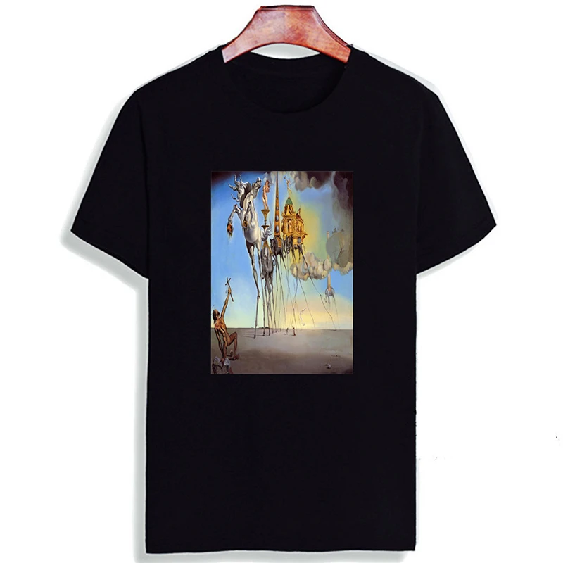 

Summer Funny Streetwear T Shirt Salvador Dali Surreal Art Aesthetics Gothic Short Sleeve T Shirt Tops Harajuku Camisetas Female