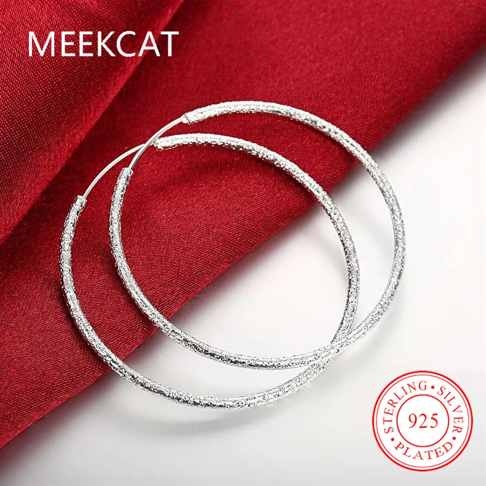 

Scrub Round Creole Big Hoop Earrings for Women Silver Plated Round Earring European Brand Fashion Jewelry Gift 2017