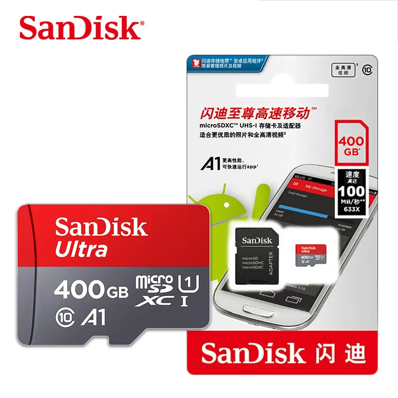 Карта памяти SanDisk A1, 400 ГБ, 256 ГБ, 200 ГБ, 128 ГБ, 64 ГБ, 98 МБ/с./с, 32 ГБ, карта Micro sd, класс 10, UHS-1, карта флэш-памяти, Microsd для планшета
