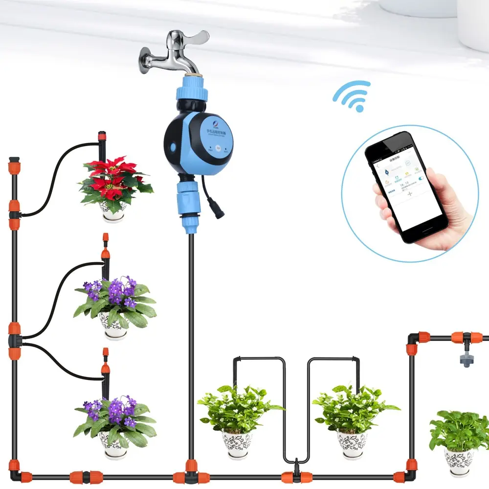 

Home Digital Watering Timer Electronic Wi-Fi Remote Control Hose Faucet Timer Automatic Garden Irrigation Timer Controller