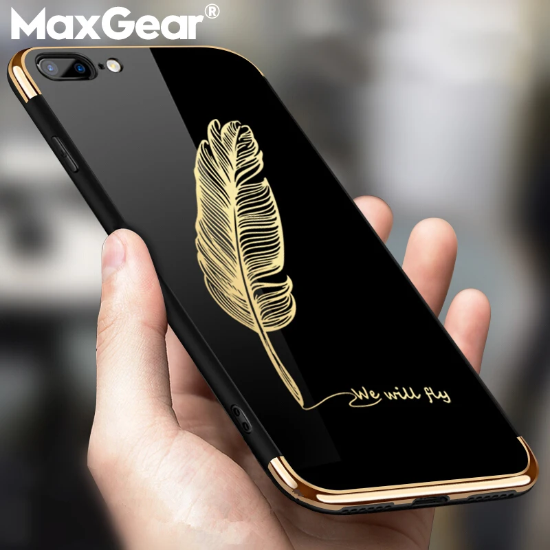 

MaxGear Luxury Mirror Feather Soft TPU Case For iPhone 6 7 8 Plus X 10 Cover Glitter Silicone Couple Cover For iPhone 6S Fundas