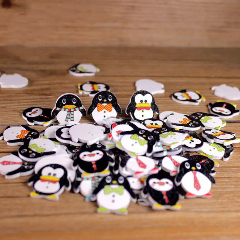 Sharplace 100 St/ück Pinguin Holzkn/öpfe Dekokn/öpfe Kn/öpfe Kinderkn/öpfe Knopfmischung Knopfset f/ür Kinder