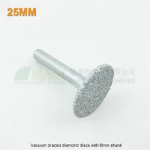 Best Price Dia 25mm Mini Vacuum brazed diamond discs 6mm shank cutting grinding carving granite marble stone diamond saw blade disc