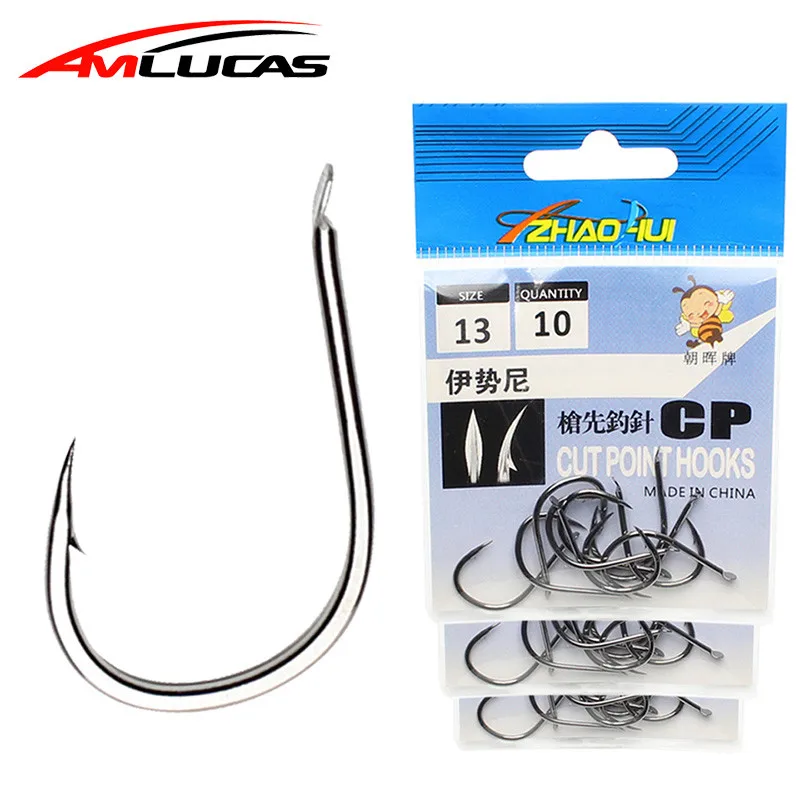 

10pcs High Carbon Steel Fish Hook Barbed 1#-13# Fly Fishhooks Durable Pesca Jig Head Fishing Hooks Carp Fishing Tackle WW1090