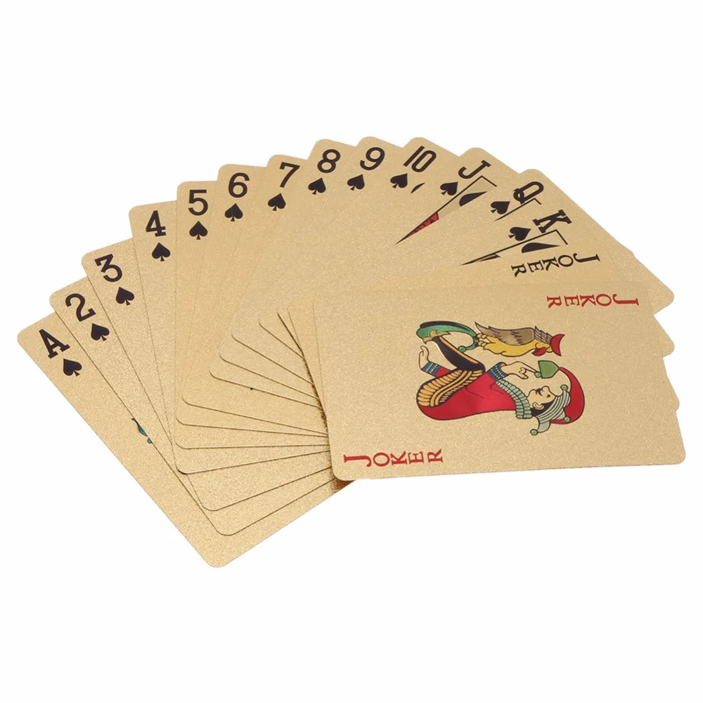Роскошный Платиновый фольга покер игральные карты водонепроницаемый позолоченный набор покерных карт для Pokerstars настольные игры золото/серебро