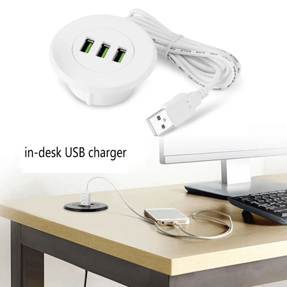 Besegad 5 см Втулка с 3 портами настольное зарядное устройство USB зарядная станция для