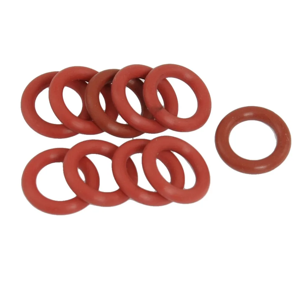 10Pcs Brick Red Flexible Tube Damper Silicone O Rings Seal Gaskets 12mm