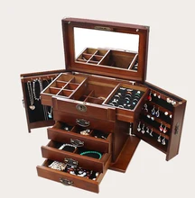 Jewelry box with lock real wooden Princess European retro multifunctional jewelry collection box wedding gift box Jewelry box with lock real wooden Princess European retro multifunctional jewelry collection box wedding gift box