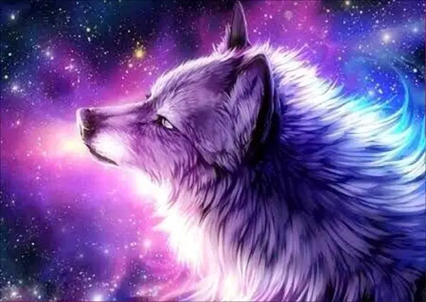 

5D DIY Diamond painting Animal Violet Wolf embroidery diamond Cross Stitch full circular Rhinestone mosaic home decoration gift