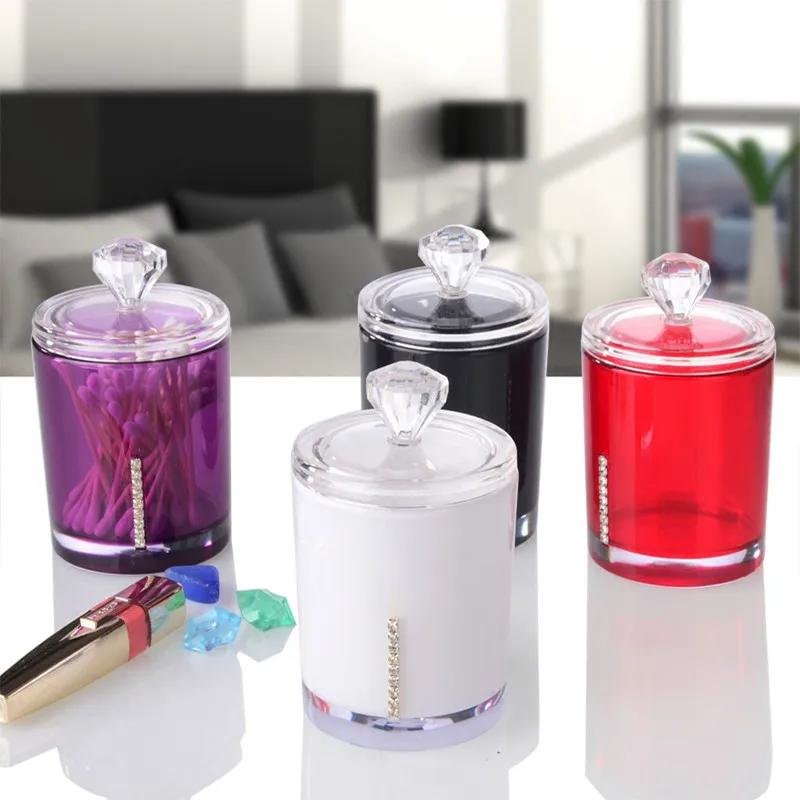 

Acrylic Cosmetics Storage Box Creative Transparent Quality Multifunction Finishing Desktop Makeup Cotton Receiving Box Organizer