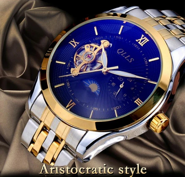 

QLLS Tourbillon Watch Automatic Mechanical Watch Stainless Steel Strap Waterproof Hollow Bussiness Watches