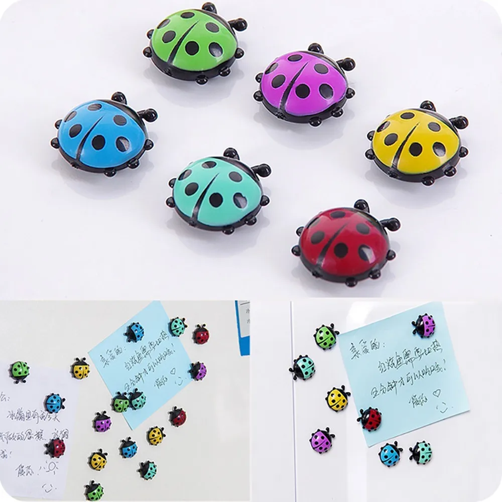 

6PCS/LOT Ladybug Magnetic Fridge Stickers White Board Paste Fridge Magnet Kitchen Refrigerator Magnets Home Room Decoration