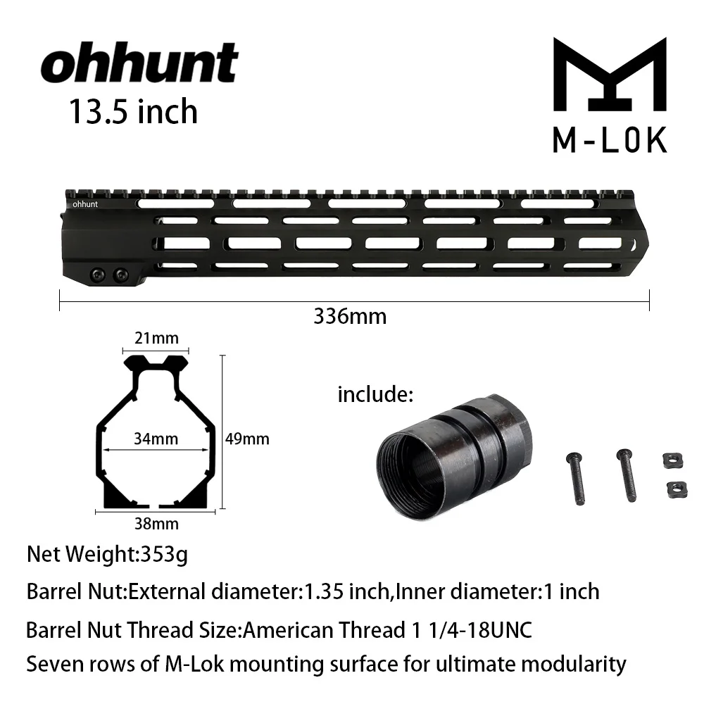 Ohhunt Тактический M LOK поручень 7 &quot9&quot 10 &quot12&quot 13 5 &quot15&quot 17 &quotМ свободный поплавок