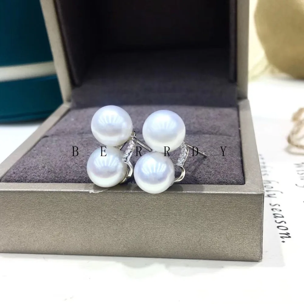 2 PEARLS 925 Sterling Silver Earrings Findings Base Earrings Settings Mountings Parts Mounts for Pearls Agate Coral Beads Stones