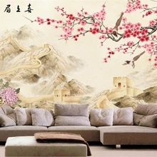 Beibehang пользовательские обои Великая стена Слива 3D Фото Обои фреска спальня гостиная ТВ настенная фреска обои для стен 3 d