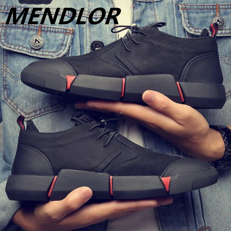 

NEW Brand High quality all Black Men's leather casual shoes Fashion Breathable Sneakers fashion flats LG-11
