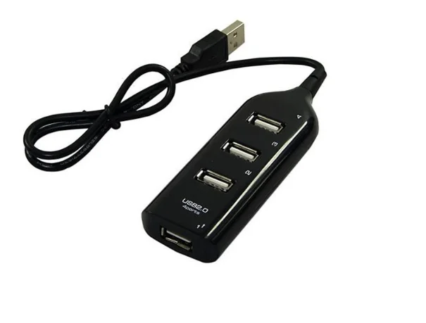 Высокоскоростной многопортовый 4 USB 2,0 разветвитель гнездо расширения Настольный ПК ноутбук адаптер конвертер данных Кабель зарядного устройства - Цвет: Черный