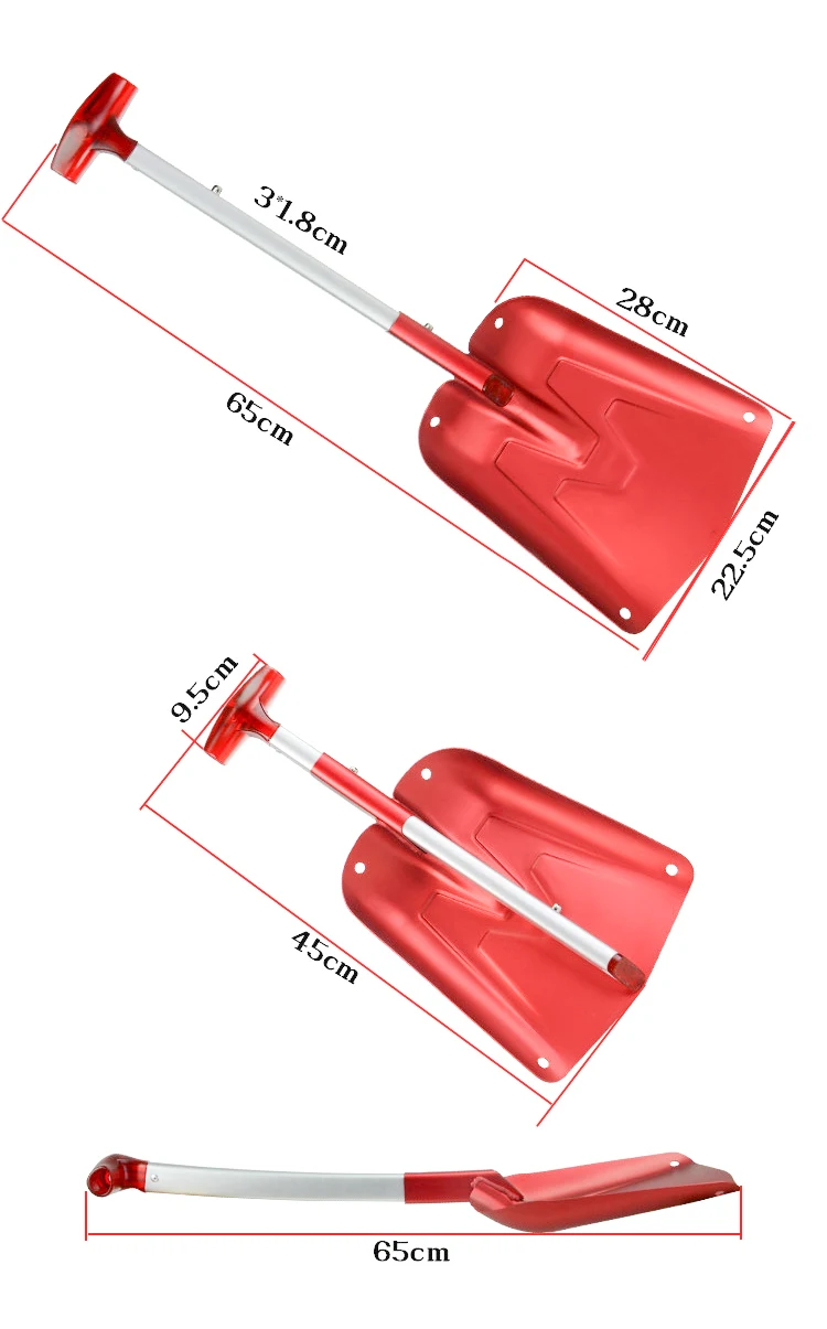 Алюминиевая садовая Складная лопата для снега, Легковесная Автомобильная лопатка для путешествий на открытом воздухе, складная ручка, щетка, инструмент для песка, пляжа, лопата, лопатка