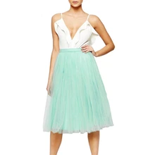 Женские тюлевые юбки Весна 5 слоев пачка принцесса плиссированные Бальные платья Повседневная винтажная Высокая талия Женская сетчатая юбка