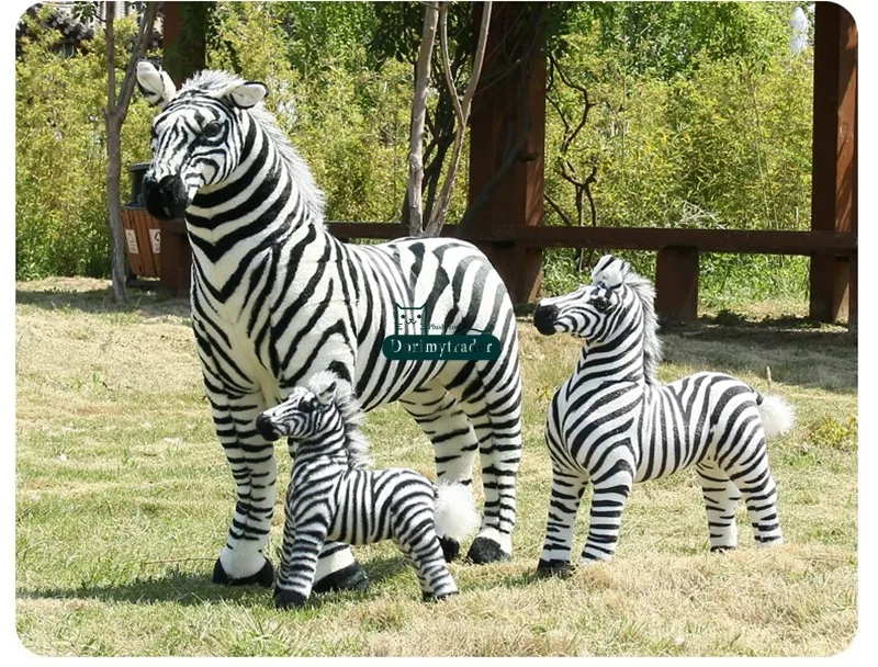 Dorimytrader Cute New 110cm Large Soft Emulational Forest Animal Zebra Plush Toy 43'' Big Stuffed Zebra Doll Photography Props DY60800 (11)