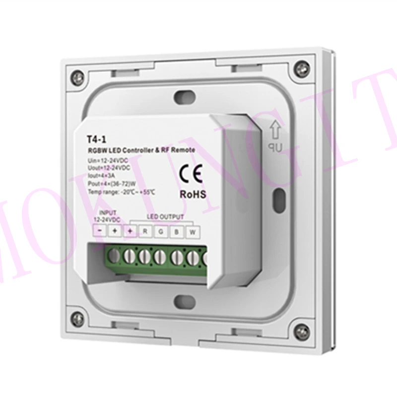 4CH*3A 12-24VDC CV RGBW Touch Panel Controller T4-1 Low Voltage Vertical bar RGBW Touch Panel Controller with Load