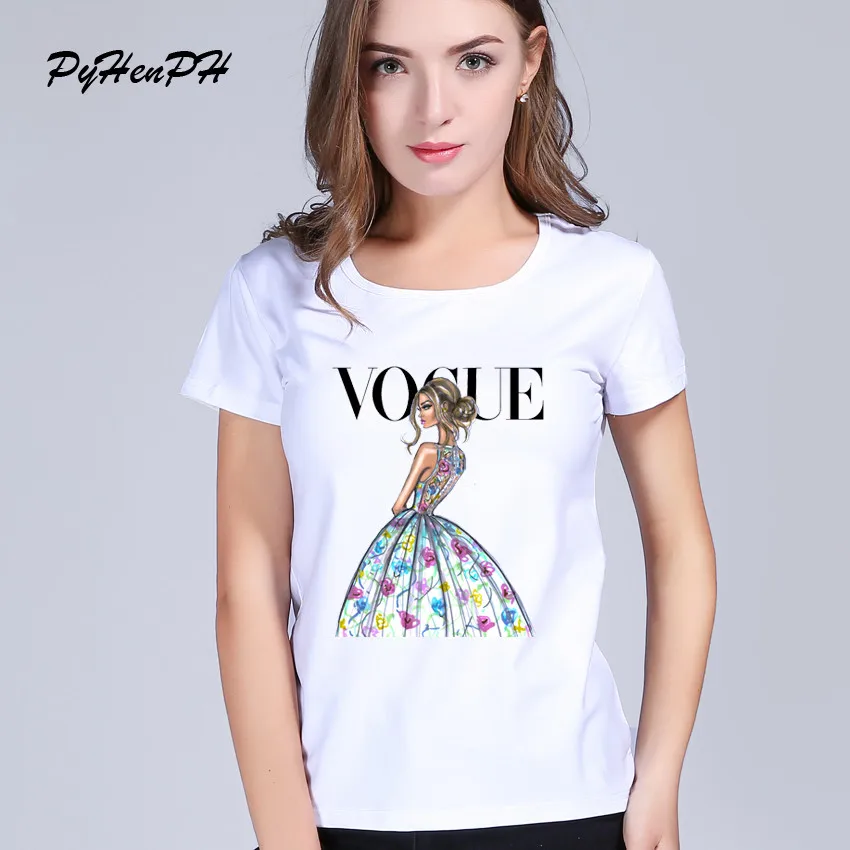 

PyHenPH Vogue Ladies t-shirt For women VOGUE Printed T-shirt Women Tops Tee Shirt Femme New Arrivals Hot Sale Casual T shirt