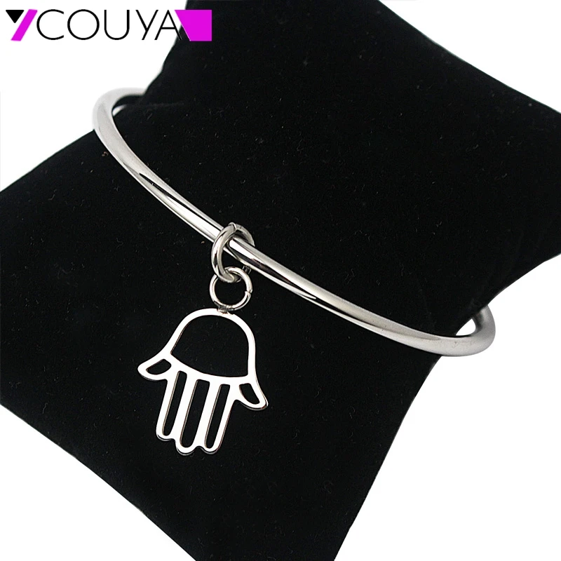 Pulseira Feminina 2017 Bangles 18 kinds of Bangle Hand/Bead/Leaf Pendant Bracelet 3mm Thickness Charm women Jewelry Pulsera 2