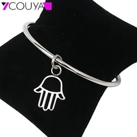 Pulseira Feminina 2017 Bangles 18 kinds of Bangle Hand/Bead/Leaf Pendant Bracelet 3mm Thickness Charm women Jewelry Pulsera 2