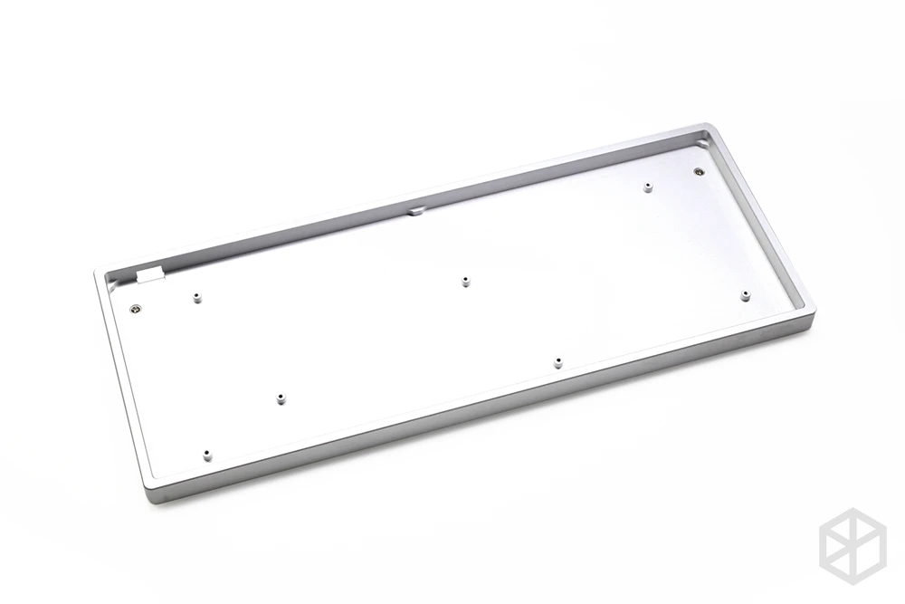  Anodized Aluminium flat case with metal feet for custom mechanical keyboard black siver grey colorw