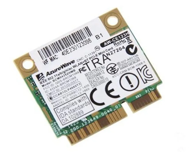 SSEA Новый AzureWave Broadcom BCM94352HMB BCM94352 802,11/ac Bluetooth 4,0 Половина Mini PCI-E карты 867 Мбит/с