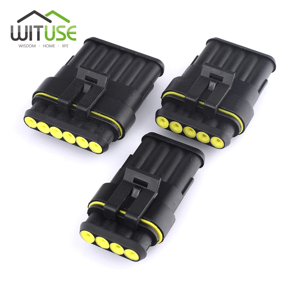 

10Pcs/5Pcs 1/2/3/4/5/6 Pins Waterproof Electrical Cable Wire Connector Terminal Kit Electrical Wire Connector Auto Plug